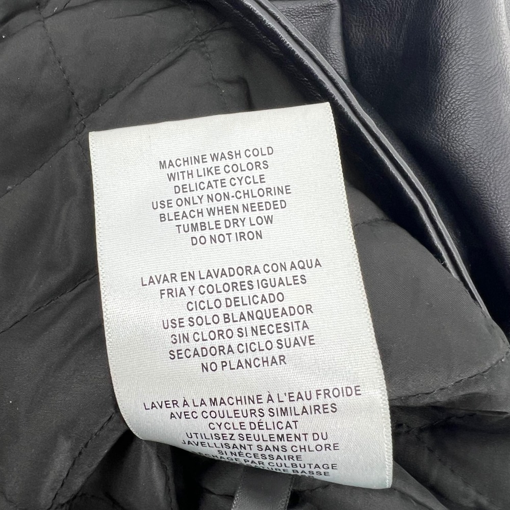 Levis Mens Faux Leather Field Jacket Black Quilted Lining Medium‎ RN 54163 - Picture 6 of 13